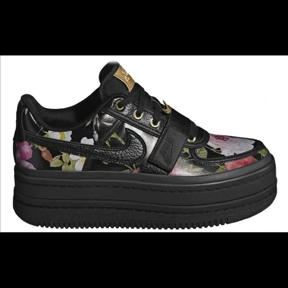 Nike Vandal 2K LX Floral Black Gold Platform Women’s Size 7.5, New In Box - Picture 4 of 5